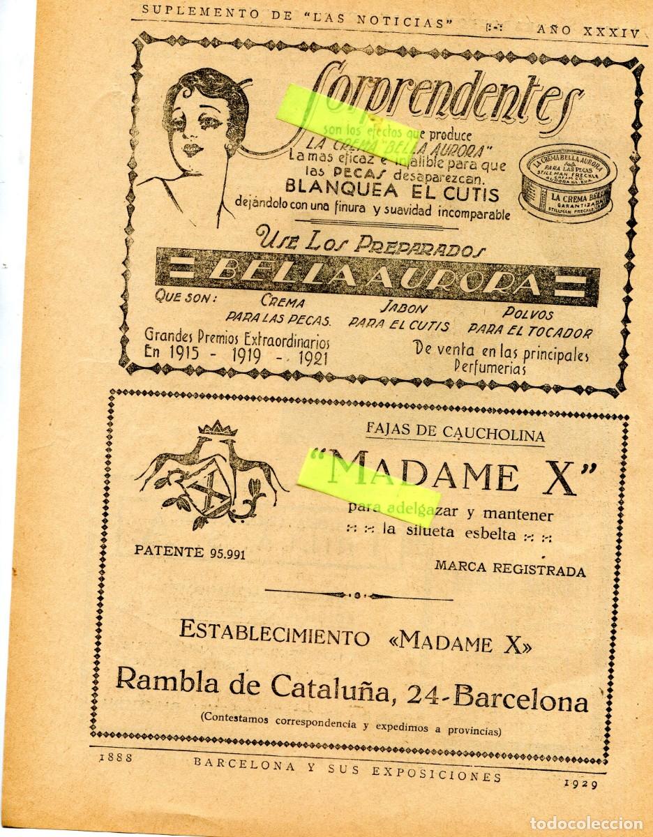 Coleccionismo: RECORTE DE PRENSA A&Ntilde;O 1929 EXPOSICION CREMA BELLA AURORA PARA LAS PECAS CUTIS GRANDES PREMIOS