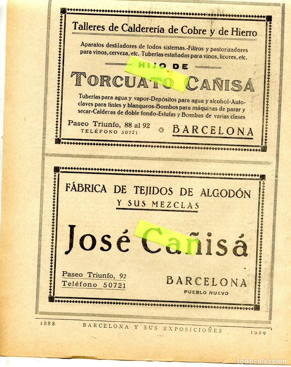 Coleccionismo: RECORTE DE PRENSA A&Ntilde;O 1929 EXPOSICION CALDERAS DE COBRE HIERRO TORCUATO CA&Ntilde;ISA TEJIDOS JOSE