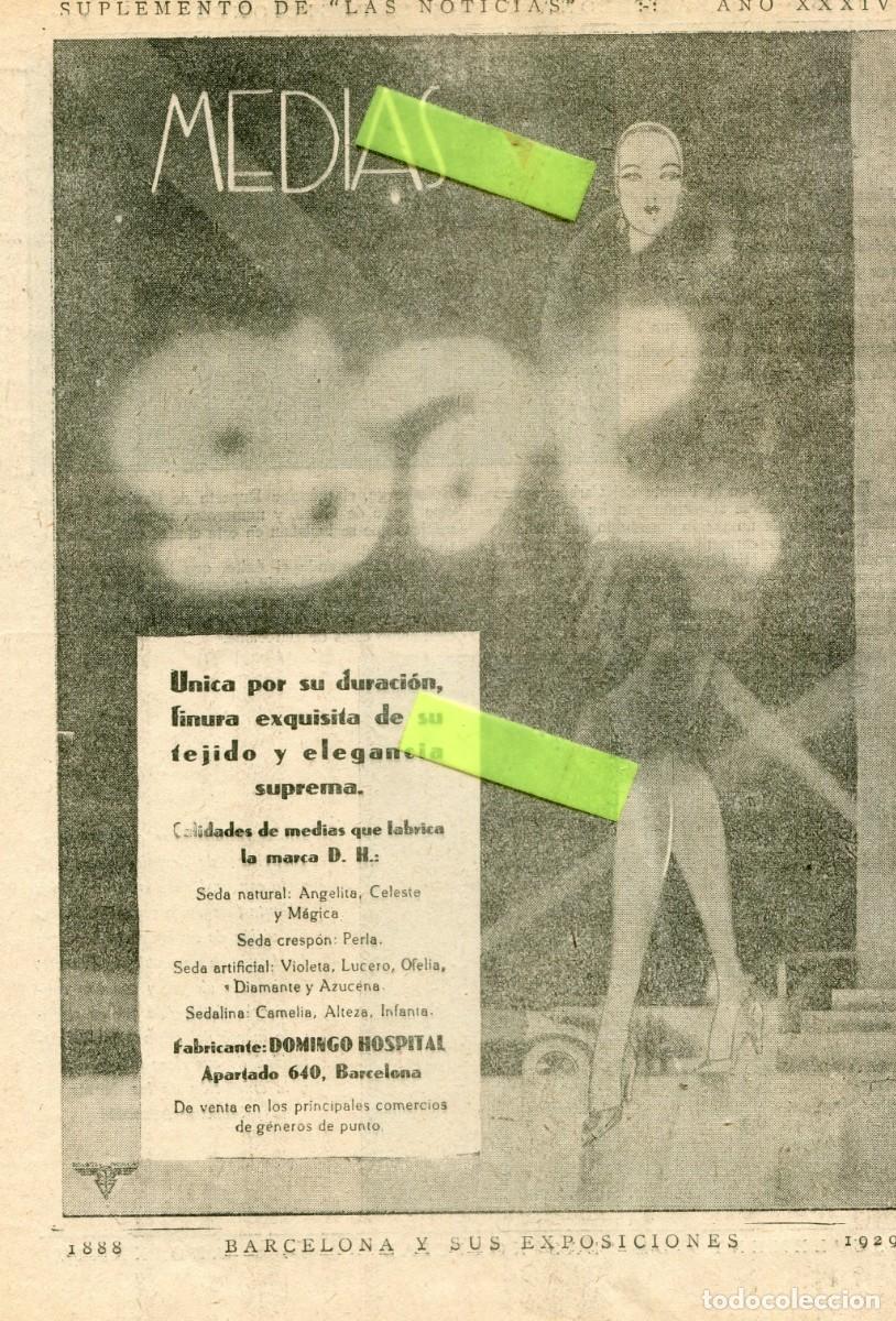 Colecionismo: RECORTE DE PRENSA A&Ntilde;O 1929 EXPOSICION MEDIAS D. H. DOMINGO HOSPITAL