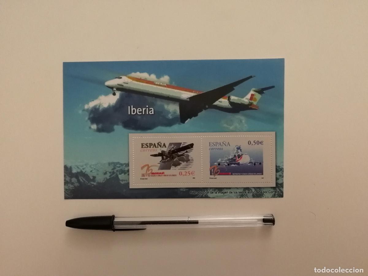 Collectionnisme: TARJETA PAPEL CON SELLOS - IBERIA AVION