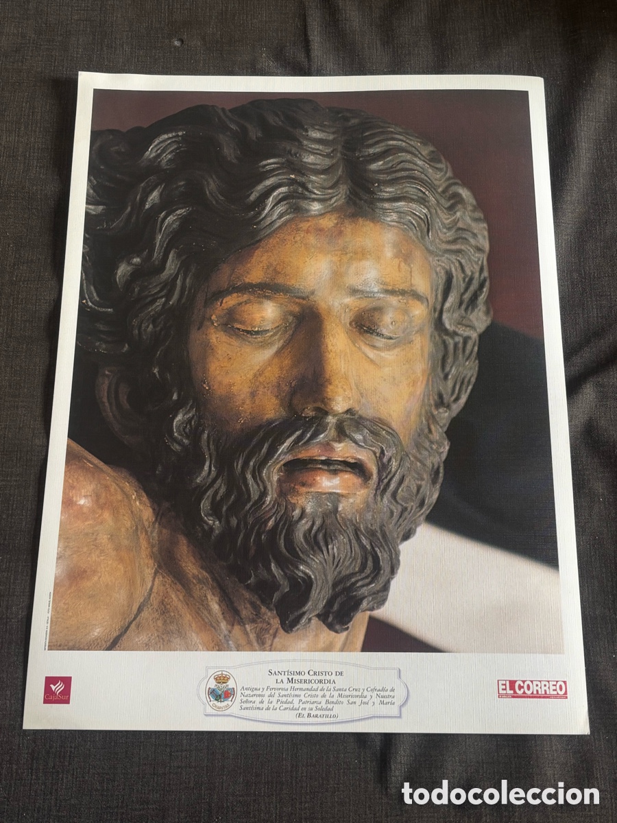 Coleccionismo: L&aacute;mina Sant&iacute;simo Cristo de la Misericordia El Baratillo Sevilla El Correo