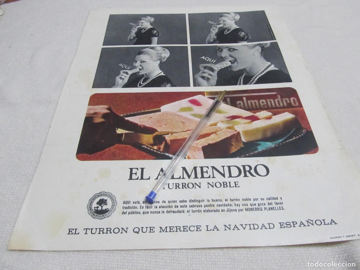 Coleccionismo: PUBLICIDAD MONERRIS PLANELLES EL ALMENDRO A&Ntilde;OS 60