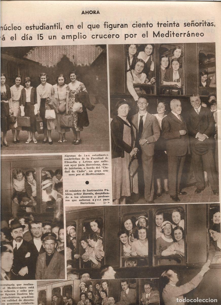 Coleccionismo: A&Ntilde;O 1933 ALUMNOS FACULTAD FILOSOFIA Y LETRAS CRUCERO MEDITERRANEO CIUDAD DE CADIZ SALIDA HACIA BCNA