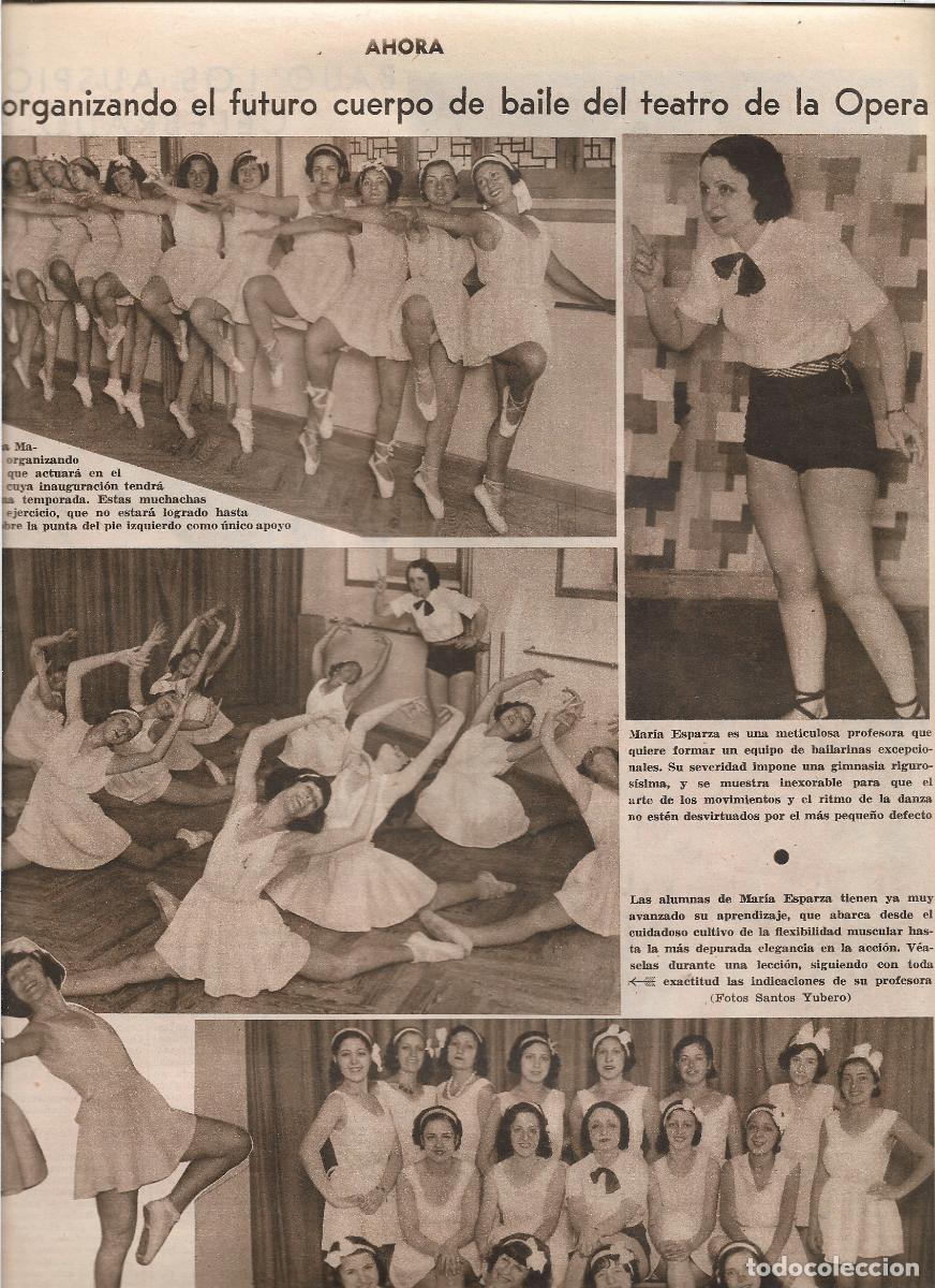 Coleccionismo: A&Ntilde;O 1933 RECORTE PRENSA DANZA BALLET CUERPO DE BAILE DEL TEATRO DE LA OPERA MARIA ESPARZA PROFESORA