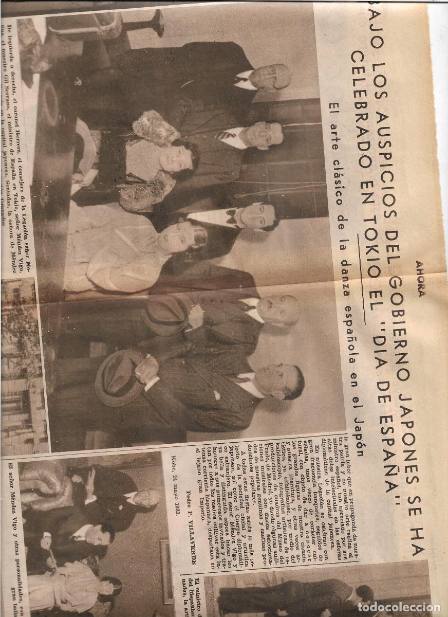 Coleccionismo: A&Ntilde;O 1933 RECORTE PRENSA JAPON DIA DE ESPA&Ntilde;A EN TOKIO BAILARINA ASUNCION GRANADOS AUTOGRAFO