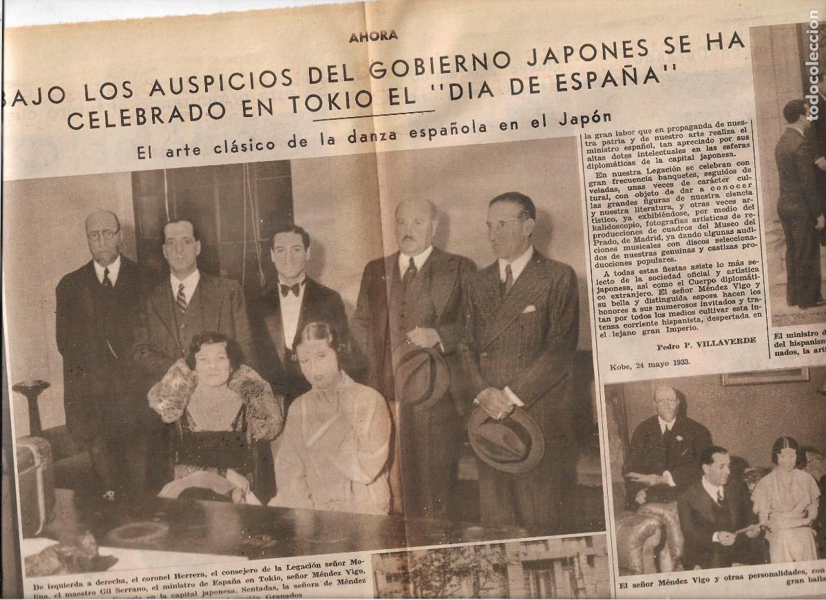 Coleccionismo: A&Ntilde;O 1933 RECORTE PRENSA JAPON DIA DE ESPA&Ntilde;A EN TOKIO BAILARINA ASUNCION GRANADOS AUTOGRAFO