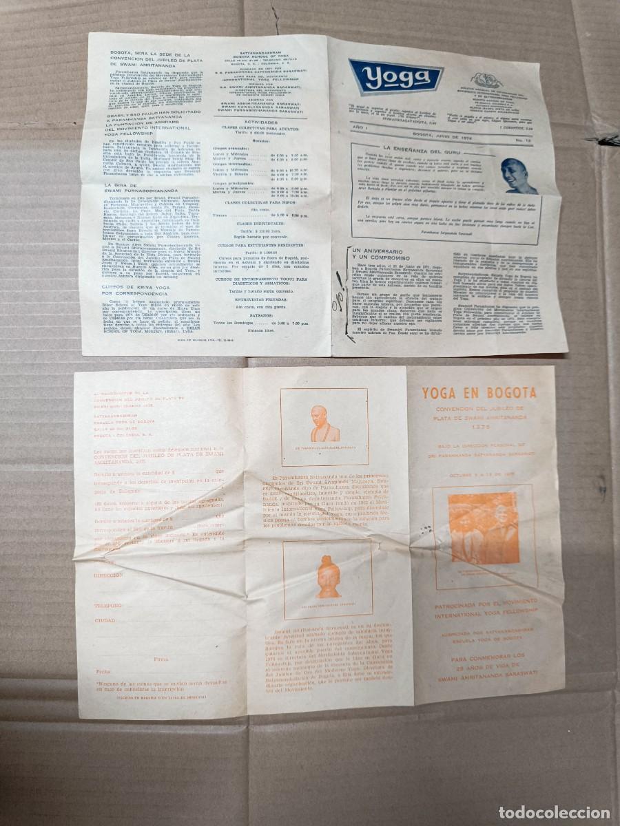 Coleccionismo: LOTE DE 2 ANTIGUOS FOLLETOS DE YOGA EN BOGOT&Aacute; Y CALI , 1974 Y 1975, COLOMBIA, GURU SWAMI, ASHRAM P25