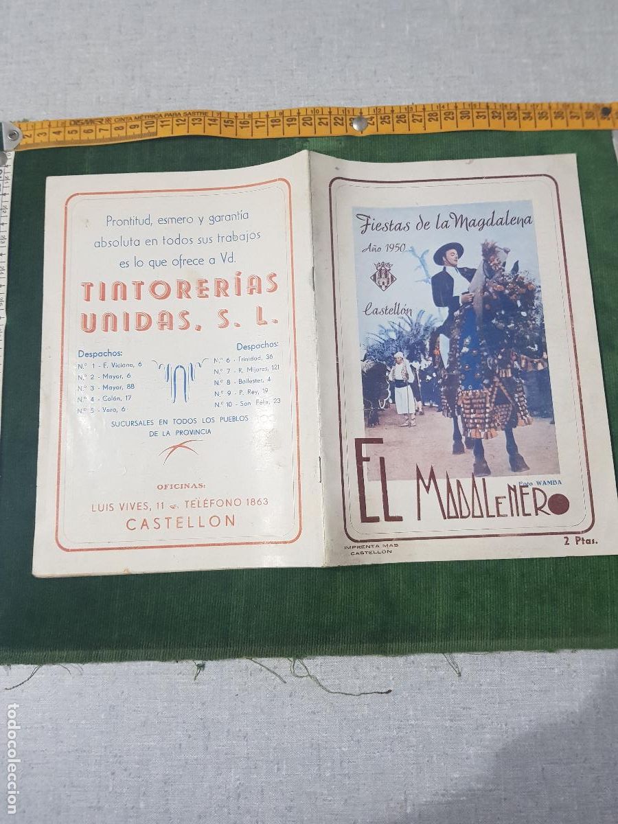 Coleccionismo: 1950 EL MADALENERO,FERIA Y FIESTAS DE CASTELLON-