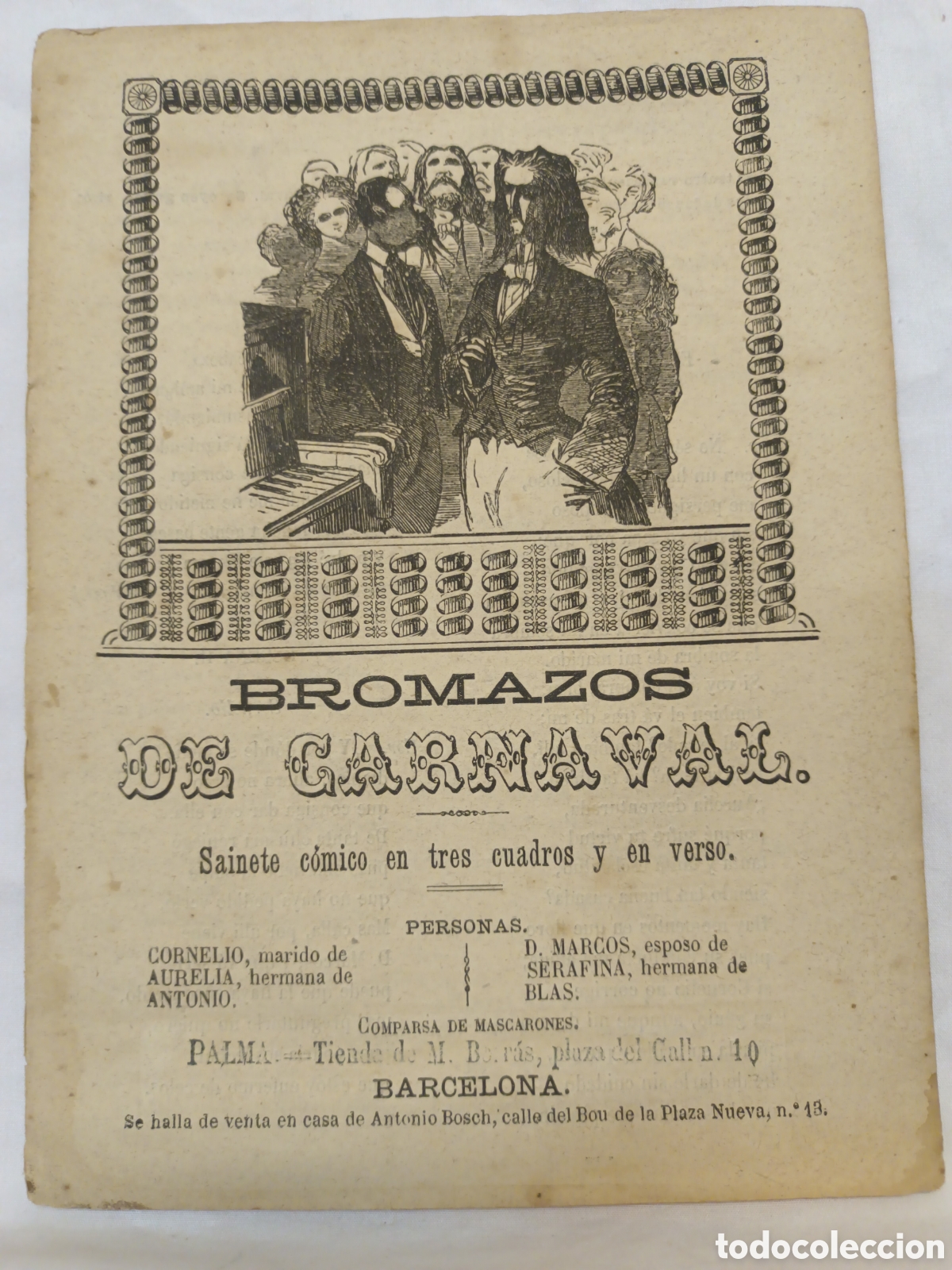 Coleccionismo: PLIEGO DE CORDEL - ROMANCE - BROMAZOS DE CARNAVAL - MEDIADOS SIGLO XIX - 15 X 22 CM