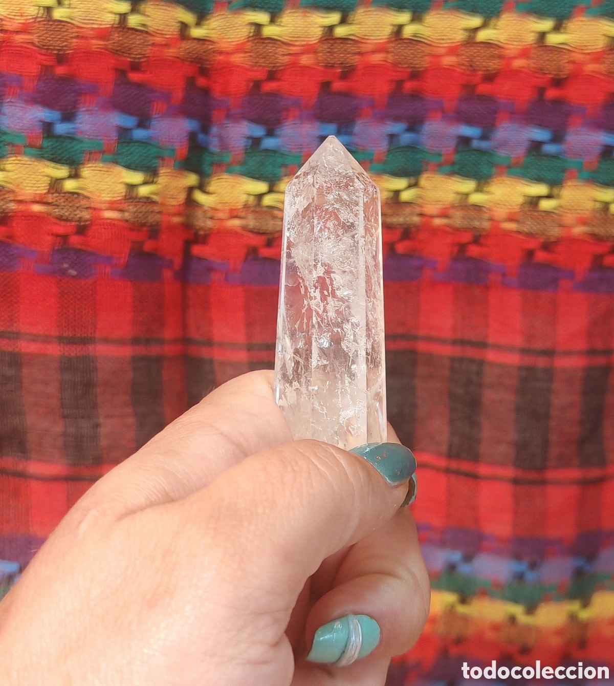 Coleccionismo: Punta de Cuarzo Cristal con Iridiscencia Natural