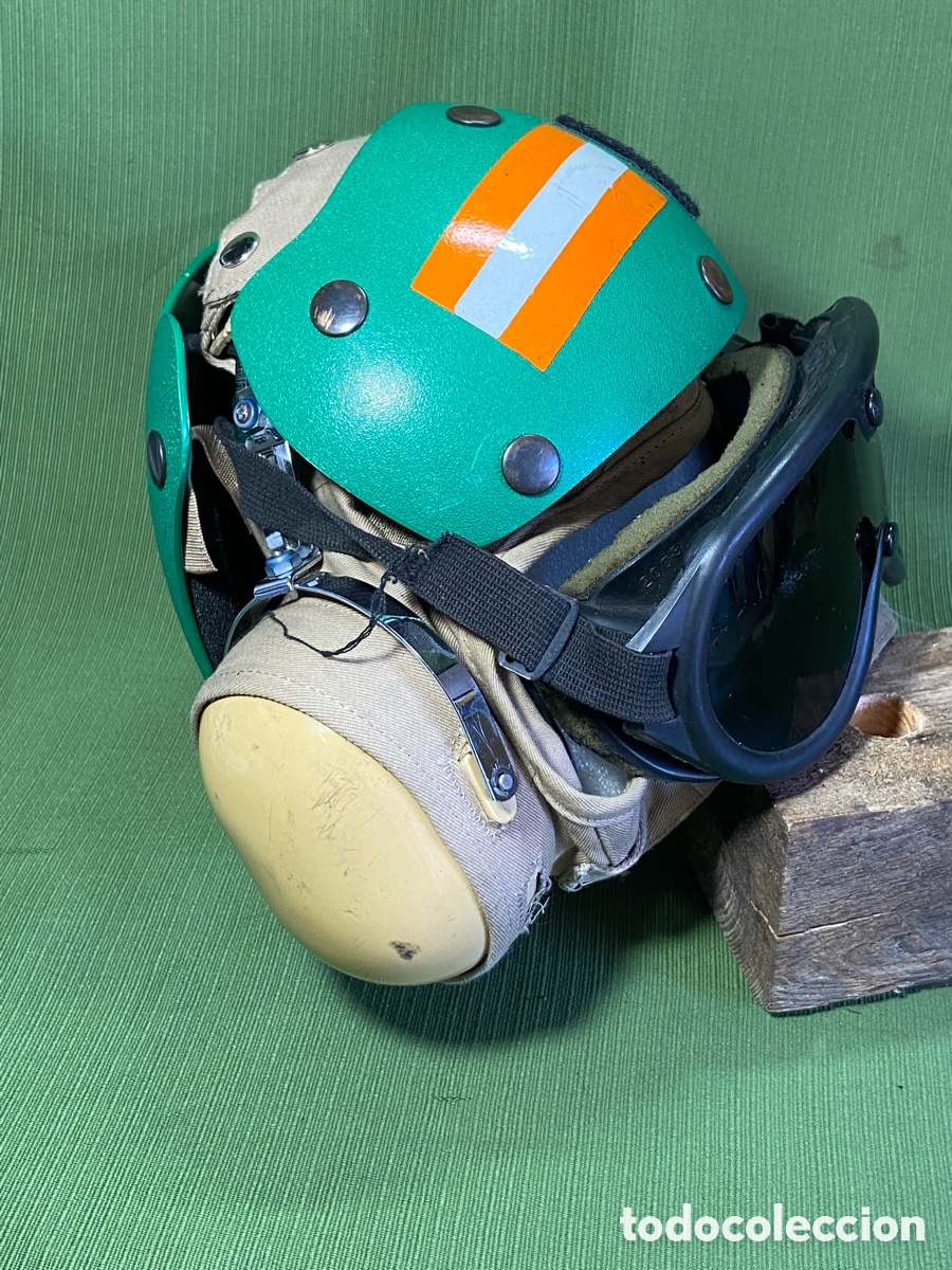 Coleccionismo: Casco personal de operaciones de vuelo, portaaeronaves, portaaviones de armada espa&ntilde;ola o navy USA.