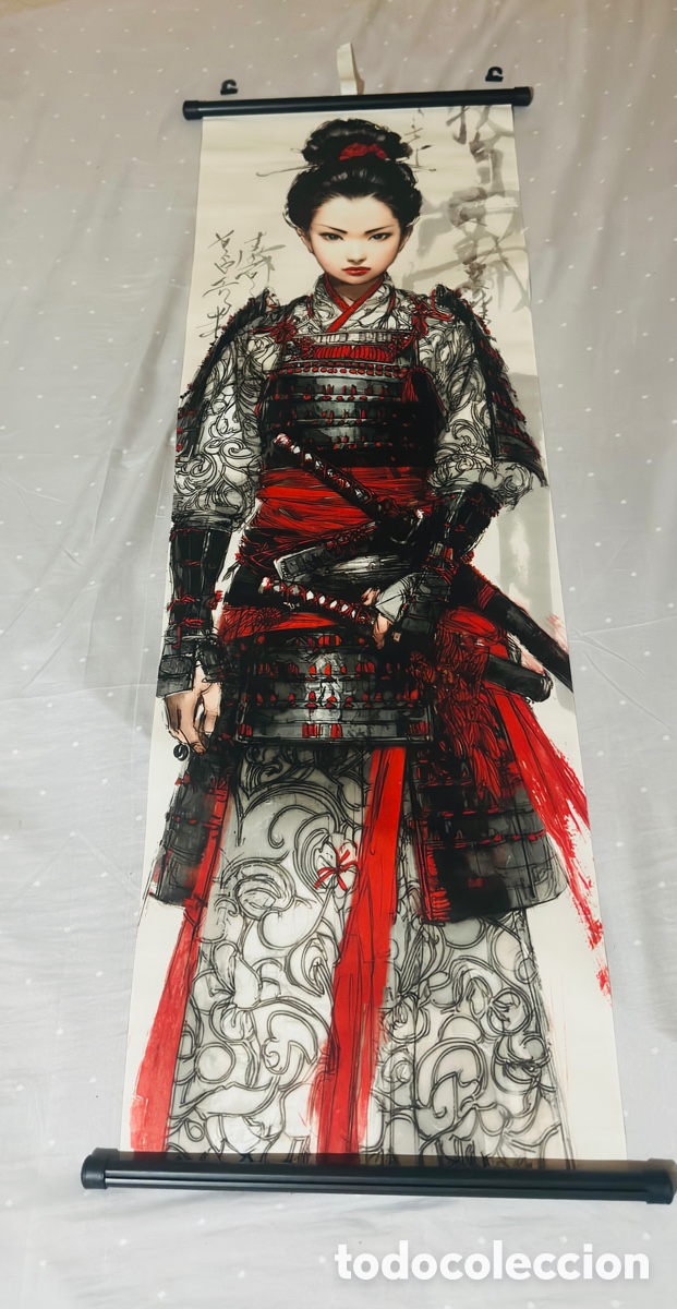 Colecionismo: Precioso lienzo japon&eacute;s geisha nuevo a estrenar.