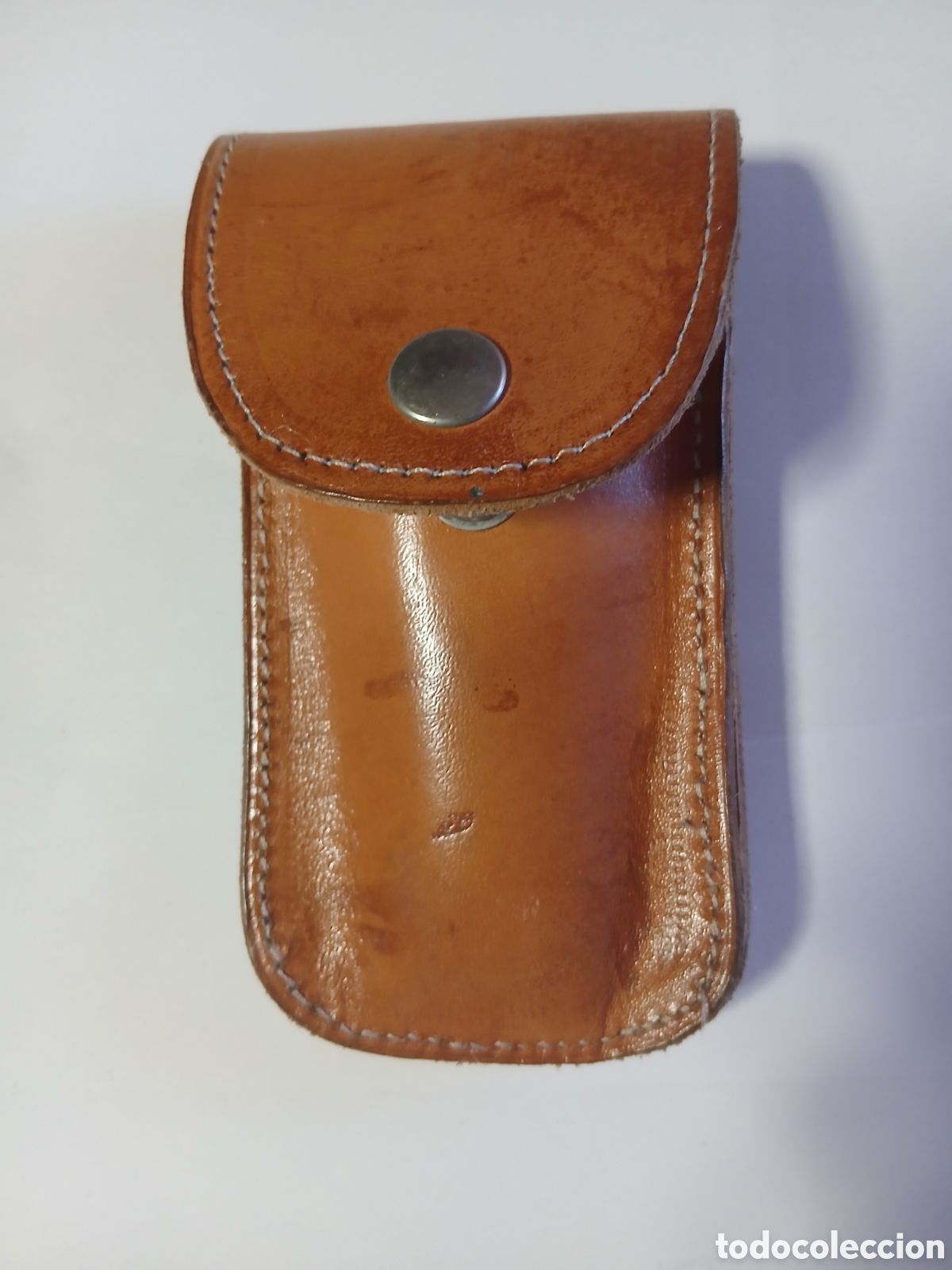 Coleccionismo: Funda de Cuero para Navaja (13x7'5cm) Artesanal -Vigilantes Jurados- (VJ)