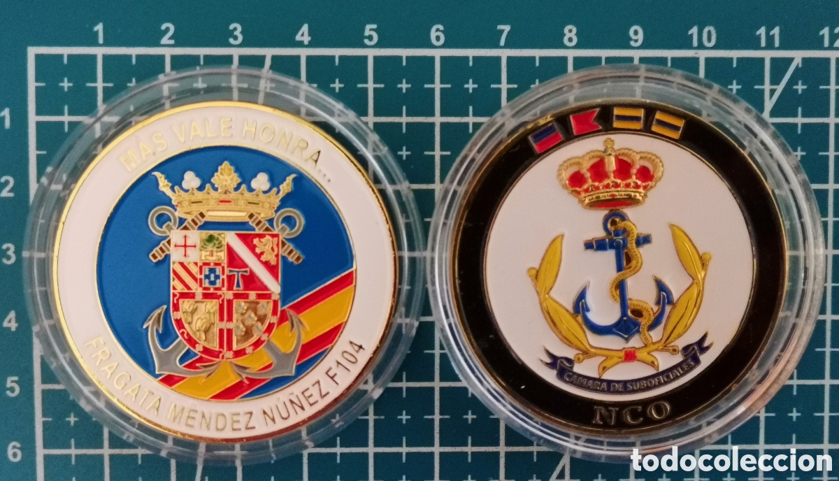 Coleccionismo: Moneda FRAGATA F-104 M&Eacute;NDEZ N&Uacute;&Ntilde;EZ NCO C&aacute;mara de Suboficiales