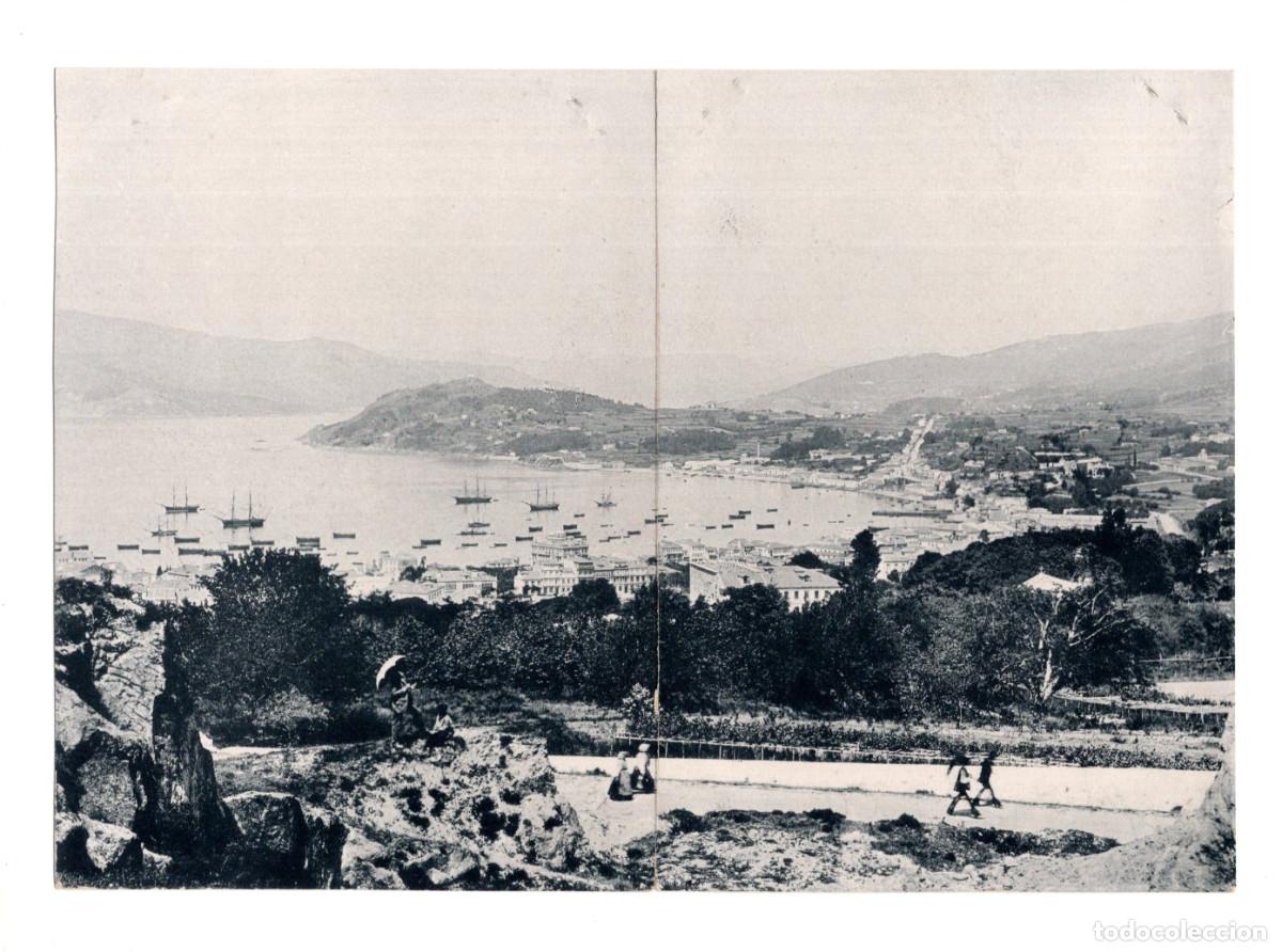 Coleccionismo: VISTA DE VIGO DENDE O CASTELO DE O CASTRO. FOTOTIPIA. 22,7X16,2.