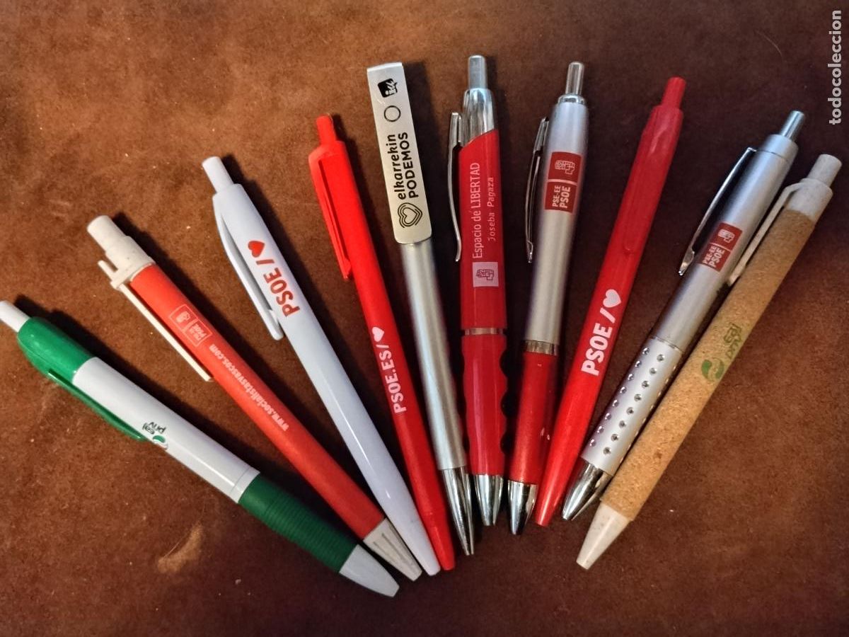 Coleccionismo: Lote de bol&iacute;grafos pol&iacute;ticos &ndash; PSOE, PSE‑EE, Socialistas Vascos, Elkarrekin Podemos &ndash; Coleccionismo