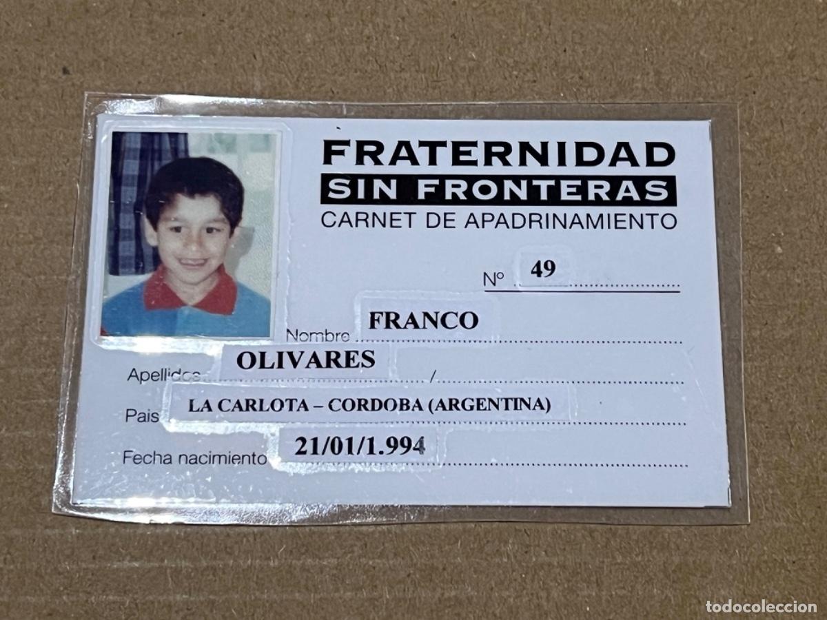 Collectionnisme: Tarjeta Carnet FRATERNIDAD SIN FRONTERAS para colecci&oacute;n