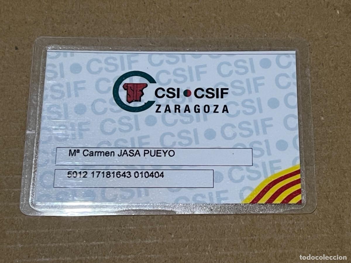 Collectionnisme: Tarjeta Carnet CSI CSIF ZARAGOZA para colecci&oacute;n