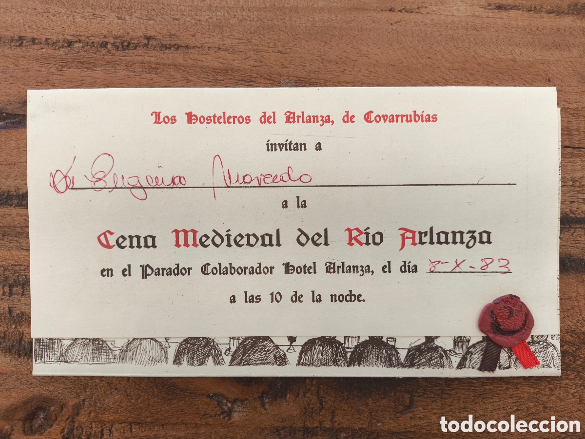 Coleccionismo: Recuerdo Programa Representaci&oacute;n Esc&eacute;nica Men&uacute; Cena Medieval del R&iacute;o Arlanza Covarrubias Burgos