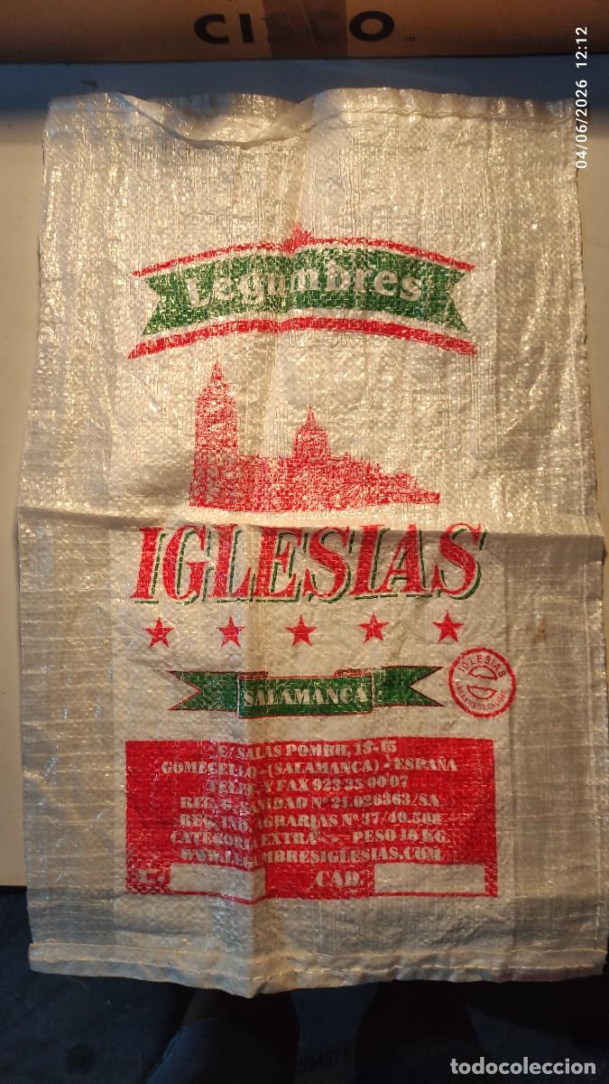 Coleccionismo: SACO DE LEGUMBRES VACIO - MARCA LEGUMBRES IGLESIAS (SALAMANCA) - CATEDRAL.