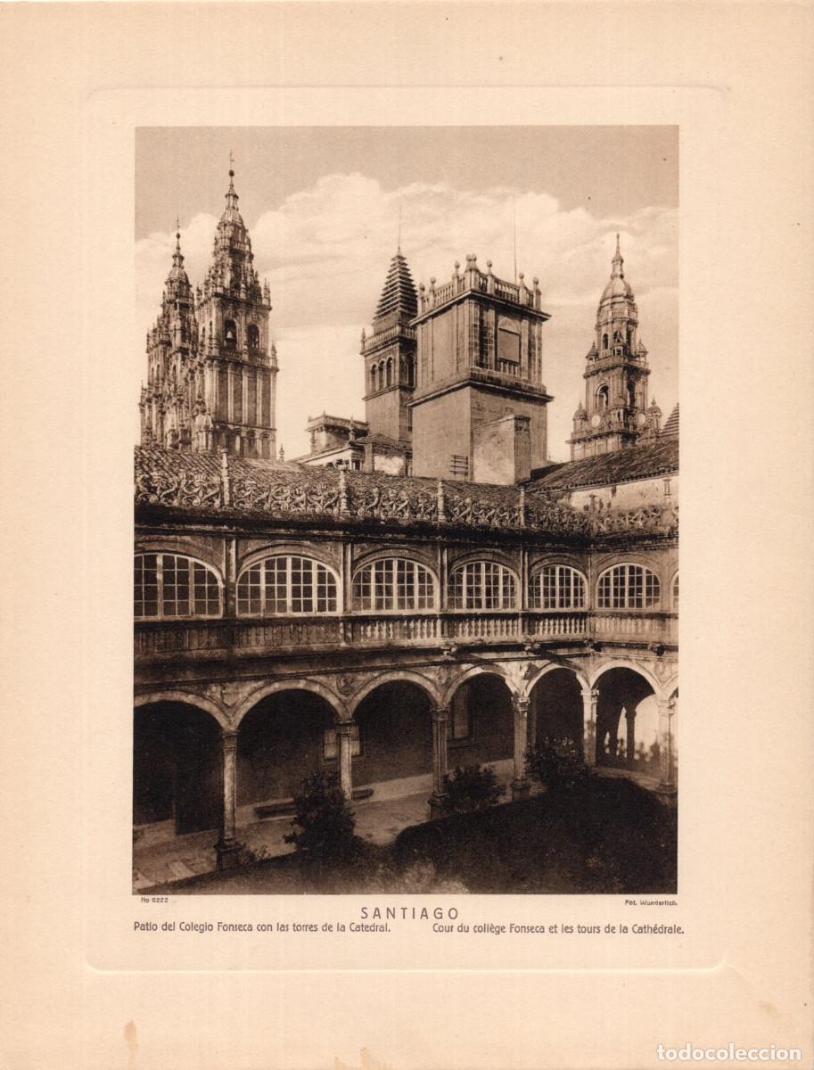 Coleccionismo: PATIO INTERIOR DEL COLEGIO DE FONSECA, UBICADO EN EL CASCO HIST&Oacute;RICO DE SANTIAGO DE COMPOSTELA.29X23
