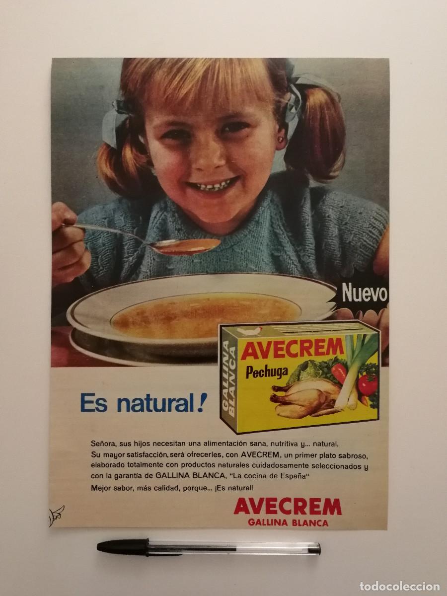 Coleccionismo: ANTIGUO ANUNCIO ENCARTONADO -A4- GALLINA BLANCA AVECREM - PUBLICIDAD LAMINA