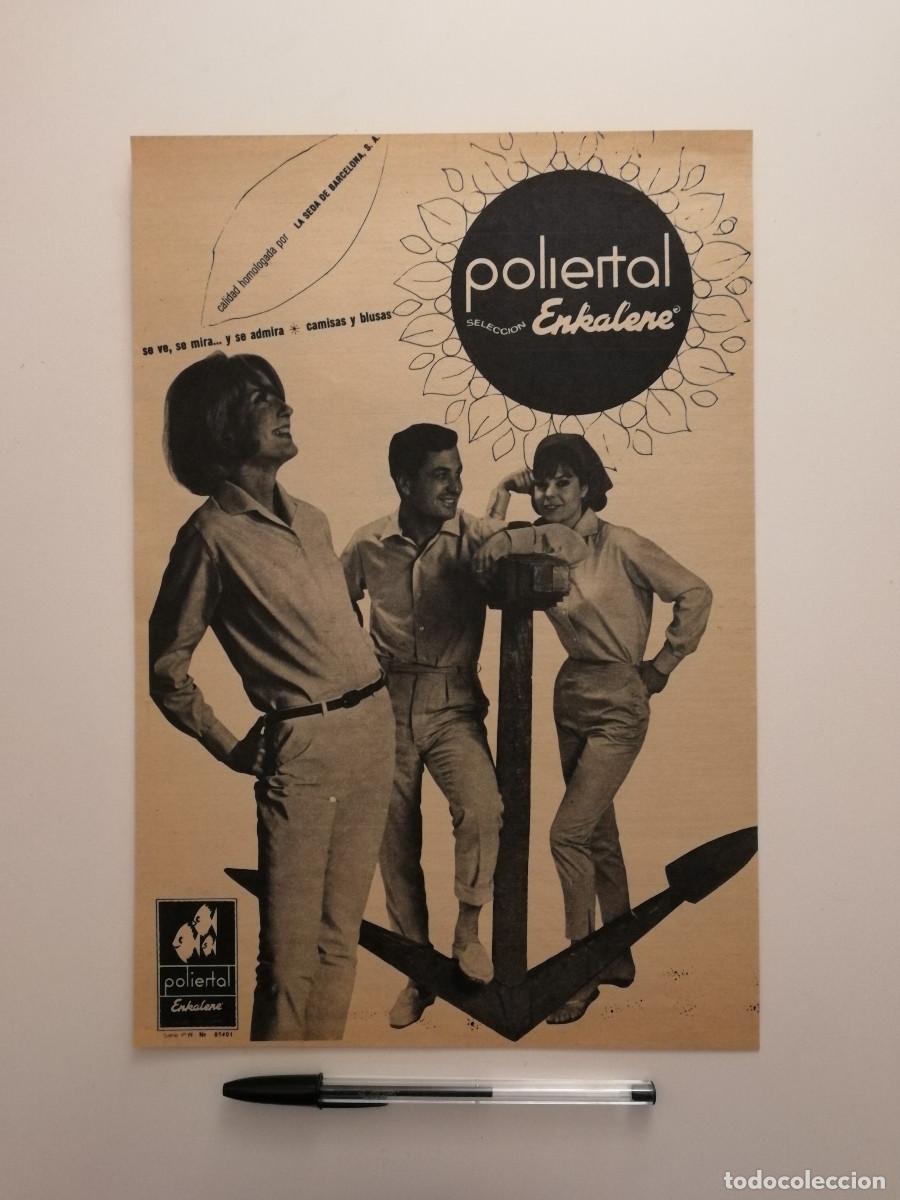 Coleccionismo: ANTIGUO ANUNCIO ENCARTONADO -A4- Poliertal Enkalene Barcelona ROPA CAMISAS BLUSAS- PUBLICIDAD LAMINA