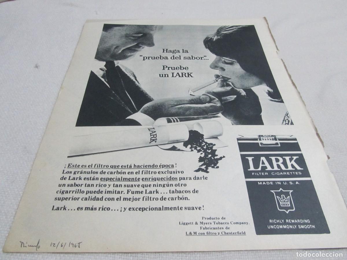 Colecionismo: PUBLICIDAD CIGARRILLOS LARK, CERVEZA SAN MIGUEL,A&Ntilde;OS 60