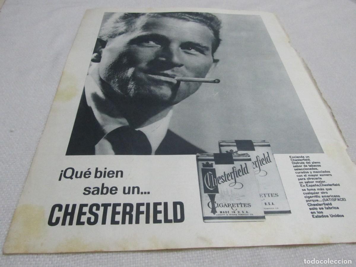 Coleccionismo: PUBLICIDAD CIGARRILLOS CHESTERFIELD, A&Ntilde;OS 60