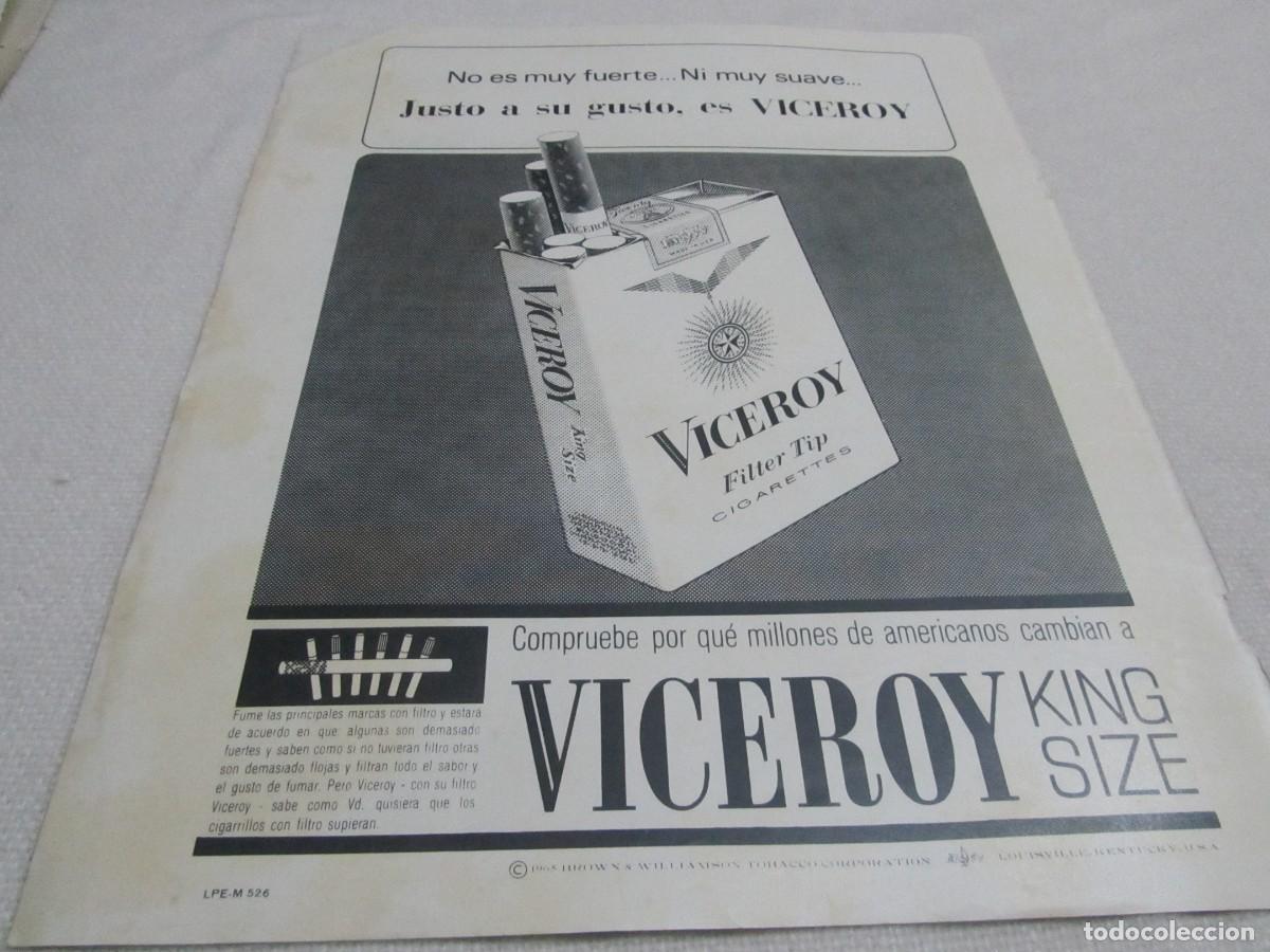 Coleccionismo: PUBLICIDAD CIGARRILLOS VICEROY, A&Ntilde;OS 60