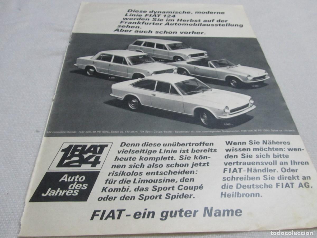 Coleccionismo: PUBLICIDAD COCHE FIAT 124, A&Ntilde;OS 60