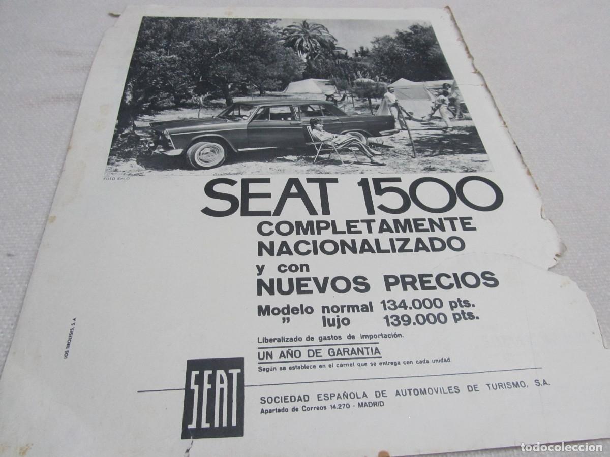 Coleccionismo: PUBLICIDAD COCHE SEAT 1500, A&Ntilde;OS 60