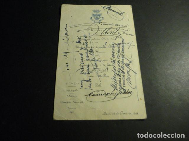 Coleccionismo: MADRID 1944 MENU HOTEL RITZ ALMUERZO EMPLEADO JUSTICIA NATURAL DE VALVERDE DEL FRESNO CACERES