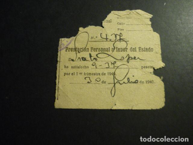 Coleccionismo: RECIBO CUOTA INSTITUTO CREDITO RECONSTRUCCION NACIONAL 1940 NATURAL DE VALVERDE DEL FRESNO CACERES