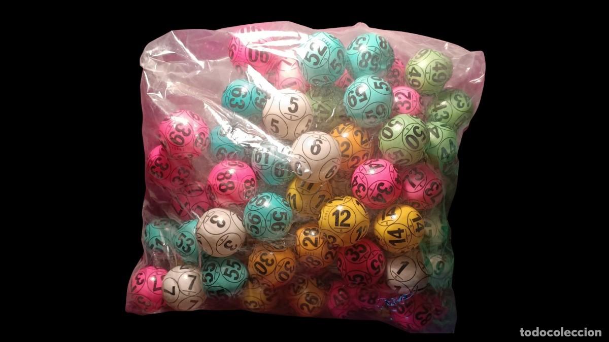 Colecionismo: LOTE BOLAS BINGO/SORTEO NUMERADAS &middot; JUEGO COMPLETO &middot; A&Ntilde;OS 80/90 &middot; VINTAGE