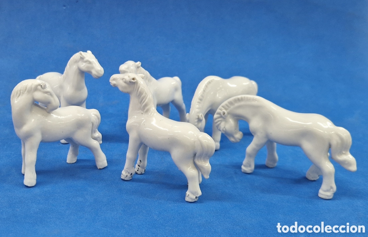 Coleccionismo: 6 caballos de ceramica ,a&ntilde;os 1970