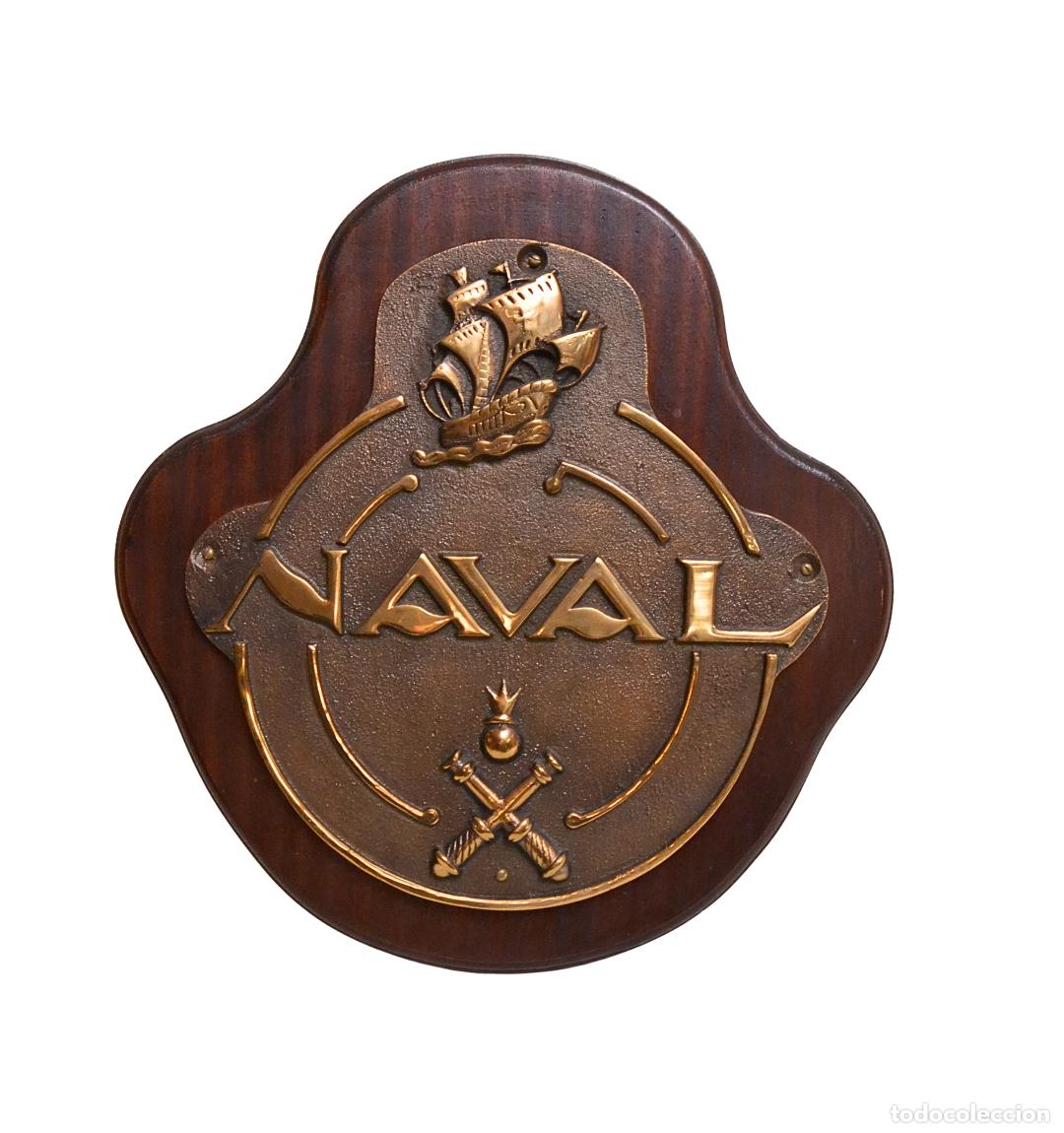 Sammeln: Metopa Naval Escudo Her&aacute;ldico de Bronce y Madera