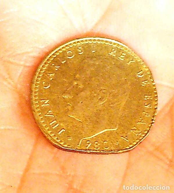 Coleccionismo: PESETA MUNDIAL FUTBOL 1982. ACU&Ntilde;ADA EN 1980 CON POSIBLE DEFECTO DE ACU&Ntilde;ACI&Oacute;N
