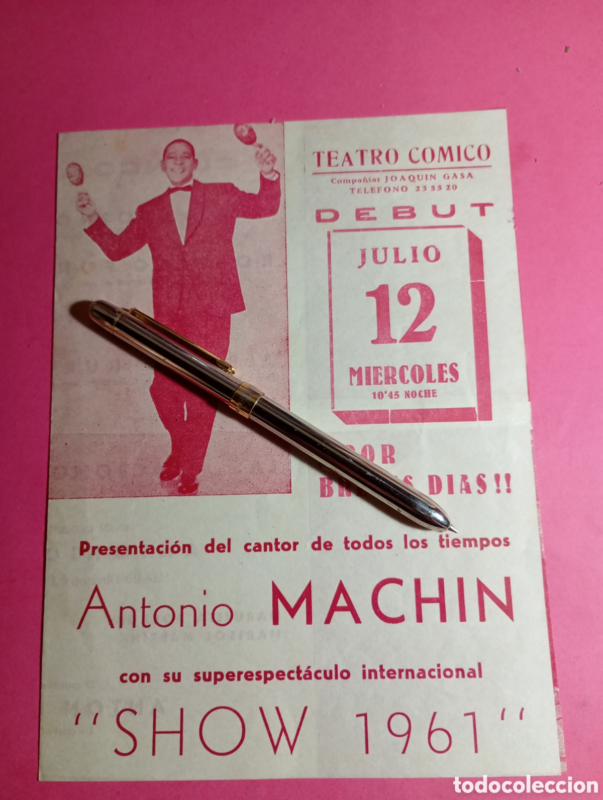 Colecionismo: MADRID TEATRO C&Oacute;MICO DEBUT 12/7 SHOW 1961 DE ANTONIO MACH&Iacute;N SUPERESPECT&Aacute;CULO elenco en descripci&oacute;n