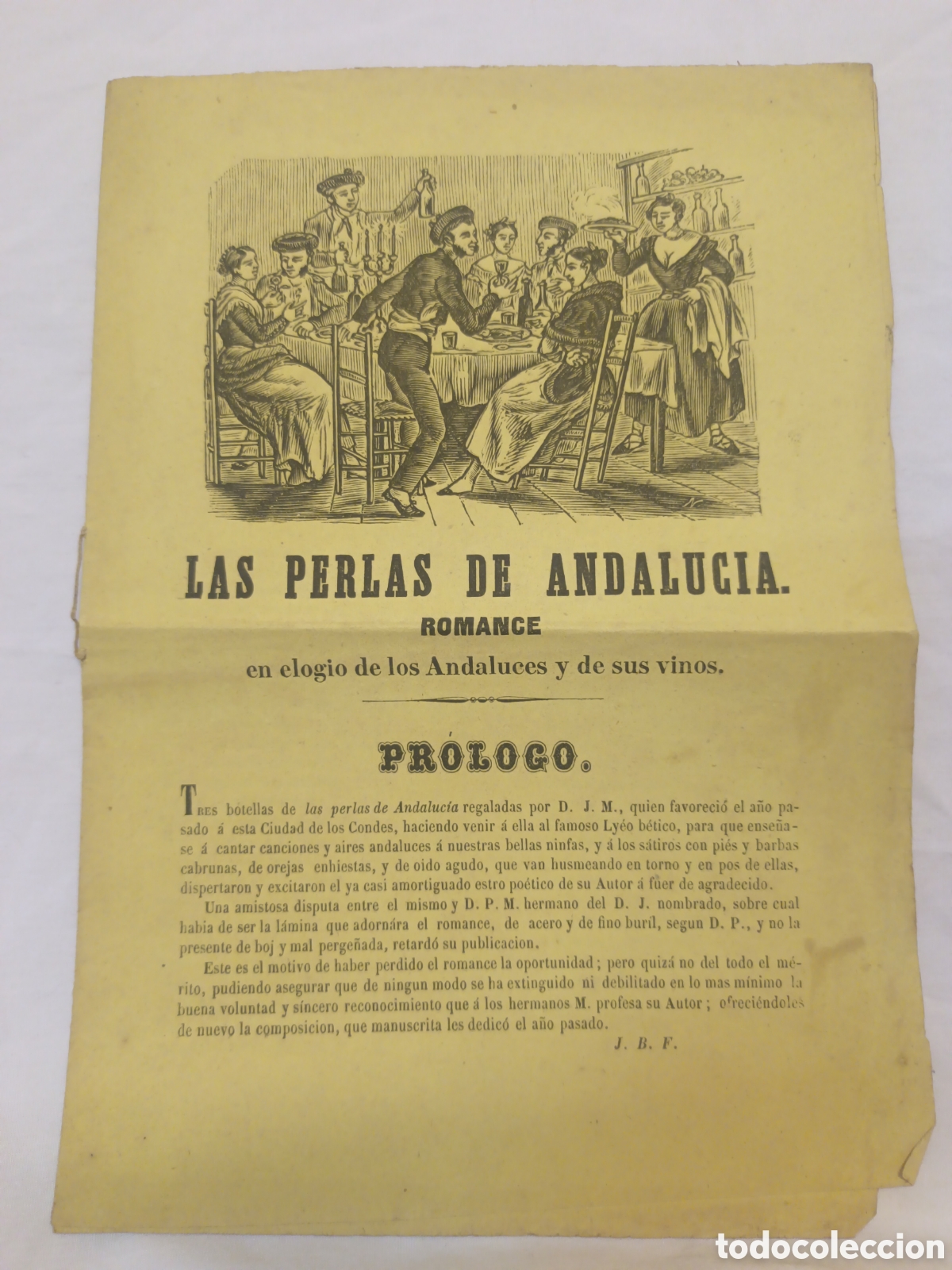 Coleccionismo: PLIEGO DE CORDEL - ROMANCE - LAS PERLAS DE ANDALUC&Iacute;A - A&Ntilde;O 1856 - 18 X 26 CM