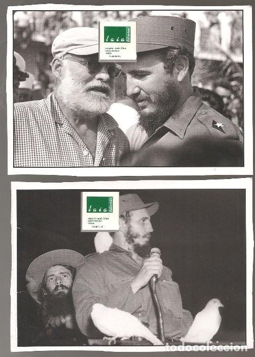 Colecionismo: 2 FOTOS FIDEL CASTRO en dos l&aacute;minas una con Hemingway