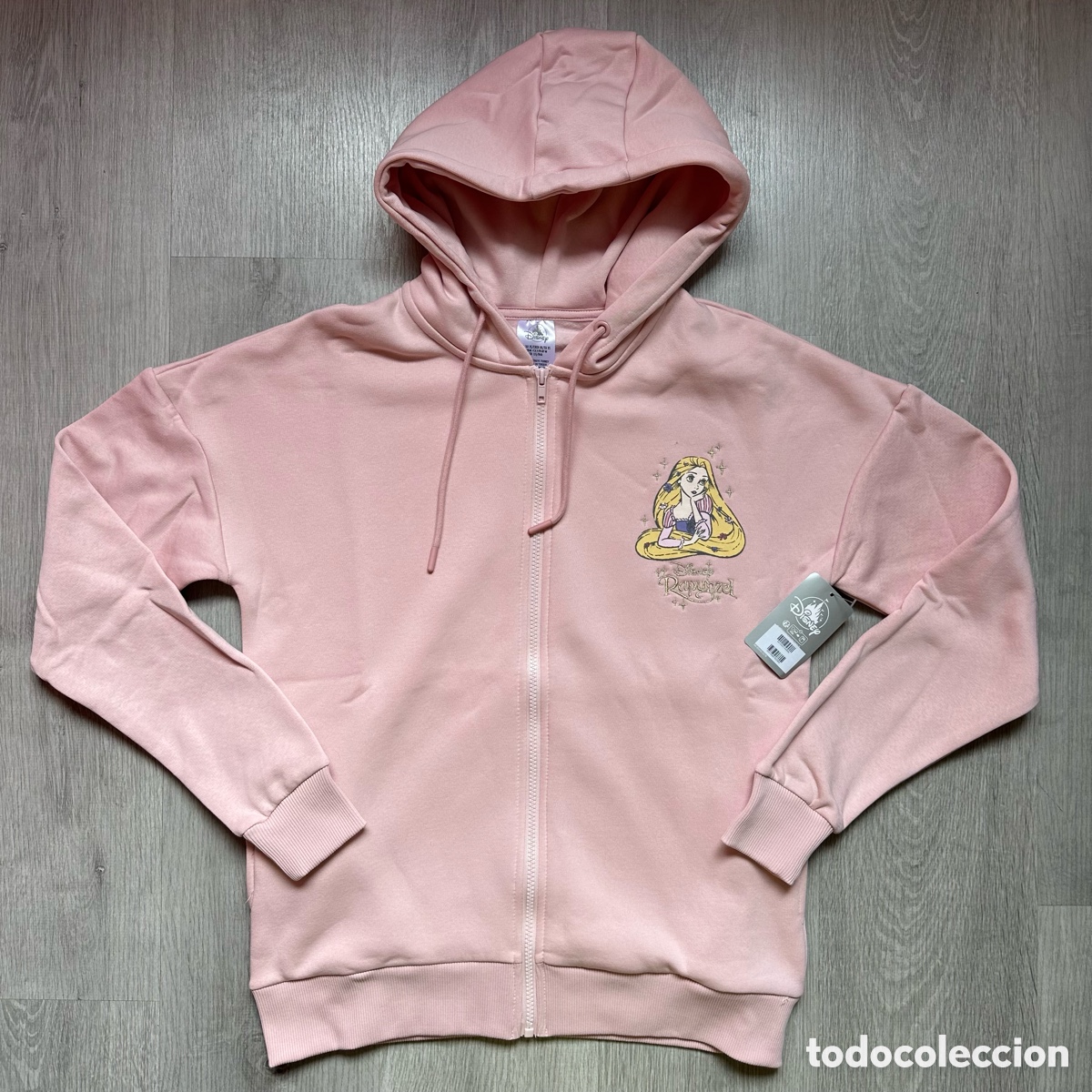 Coleccionismo: Sudadera capucha y cremallera Rapunzel para mujer, Enredados, Disney Store, Talla XS.