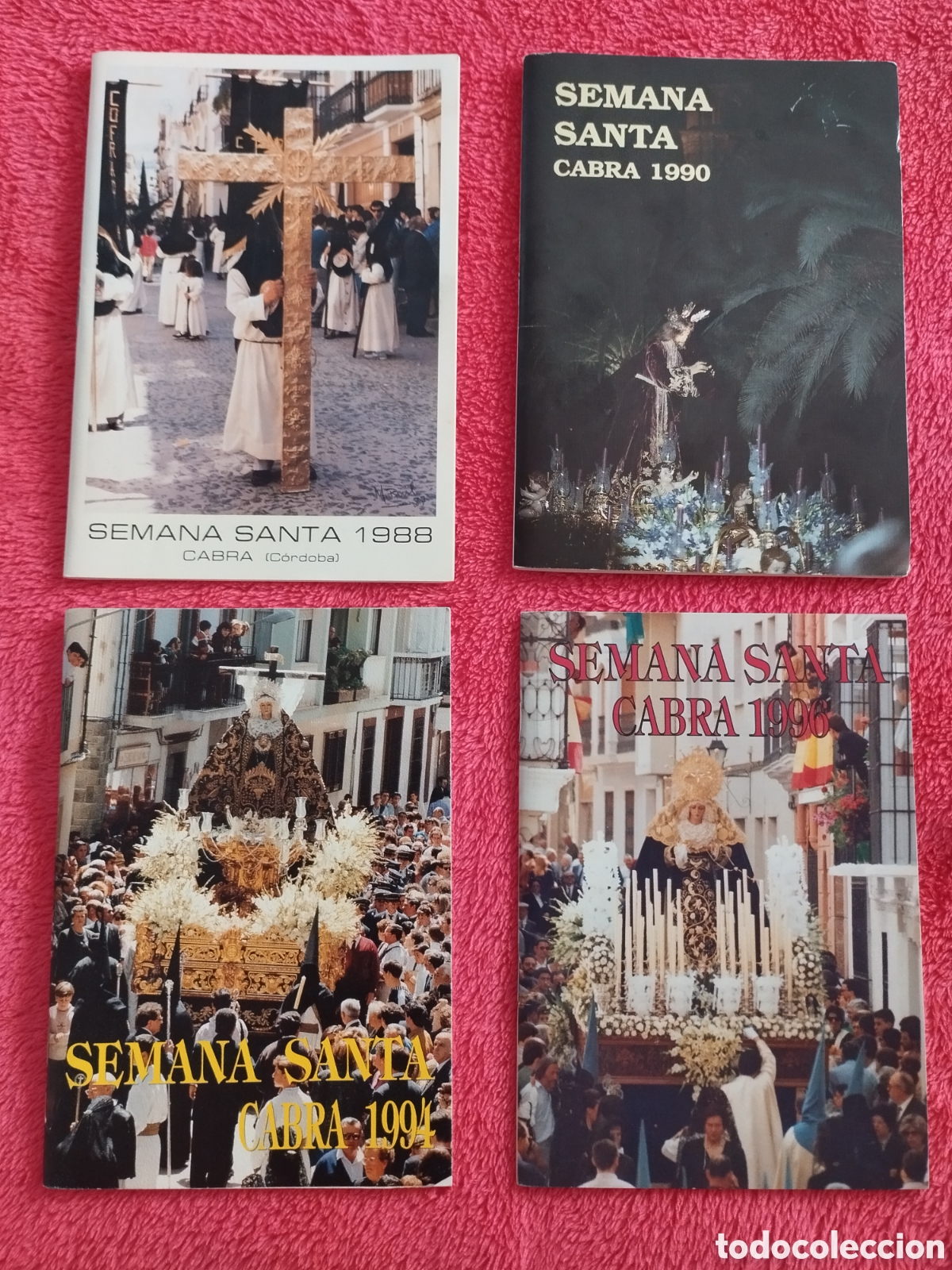 Coleccionismo: Lote 4 programas itinerarios de la Semana Santa de Cabra. C&oacute;rdoba