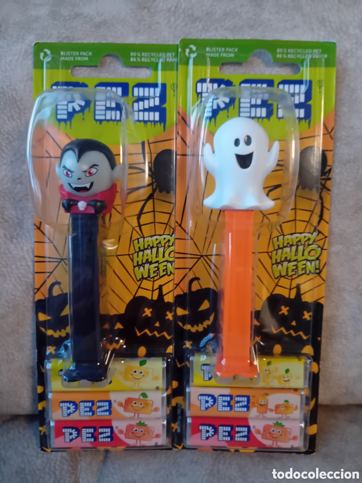 Coleccionismo: 2 Dispensadores Pez Halloween -Dr&aacute;cula y Fantasma- (Precintado)