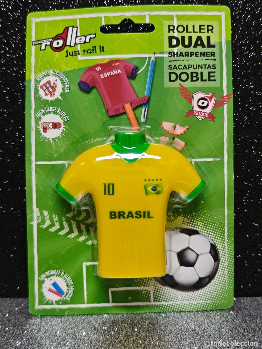 Coleccionismo: BLISTER SACAPUNTAS DOBLE CAMISETA FUTBOL BRASIL