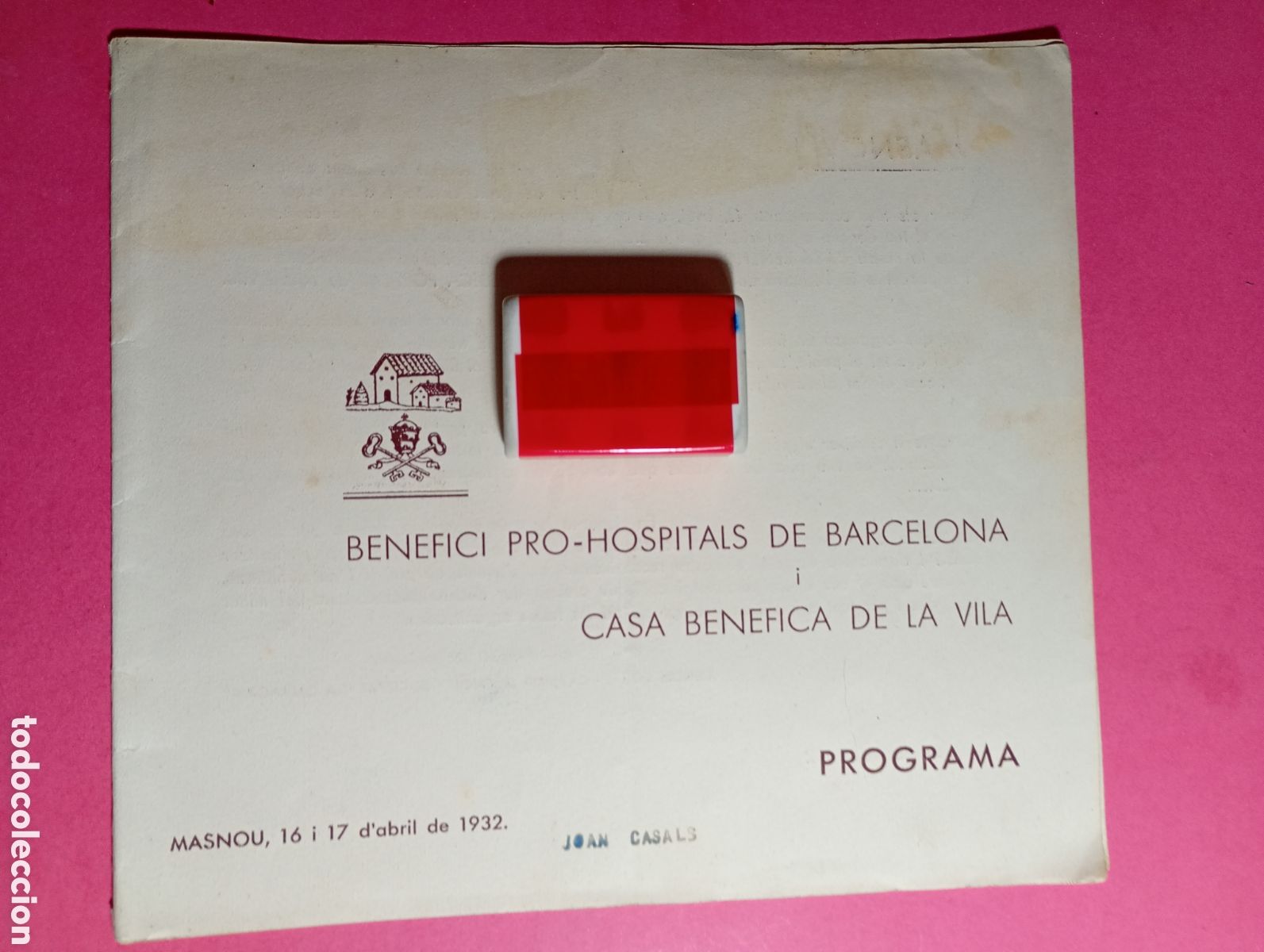 Coleccionismo: MASNOU 1932 programa benefici pro-hospitals de barcelona i casa benefica de la vila - veure fotos