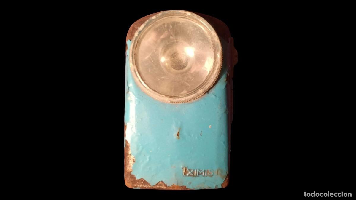 Colecionismo: LINTERNA DE PETACA TXIMIST - TIPO PIRINEOS - CHAPA LACADA AZUL TURQUESA - A&Ntilde;OS 60 - COLECCIONISTA