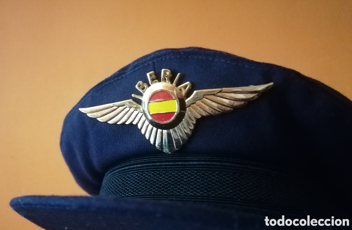 Coleccionismo: Antigua gorra de piloto de IBERIA - 1939-1941