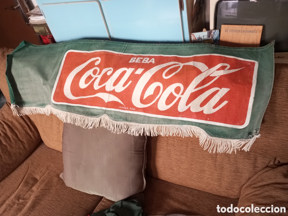 Coleccionismo: Lona Coca Cola a&ntilde;os 60