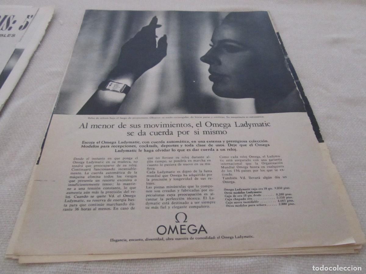 Coleccionismo: PUBLICIDAD RELOJ OMEGA, OVILLOS TORREDEMER, A&Ntilde;OS 60